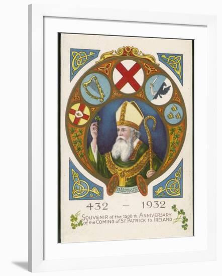 Saint Patrick Postcard Commemorating His Coming to Ireland 1500 Years Previously-null-Framed Art Print