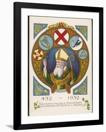 Saint Patrick Postcard Commemorating His Coming to Ireland 1500 Years Previously-null-Framed Art Print