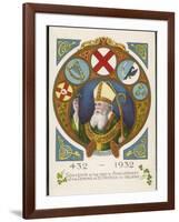 Saint Patrick Postcard Commemorating His Coming to Ireland 1500 Years Previously-null-Framed Art Print