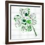 Saint Patrick's Day Doodles in the Shape of Clover with Four Leaves-Alisa Foytik-Framed Art Print