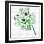 Saint Patrick's Day Doodles in the Shape of Clover with Four Leaves-Alisa Foytik-Framed Art Print