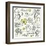 Saint Patrick's Day Doodles - Vintage Style-Alisa Foytik-Framed Art Print