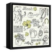 Saint Patrick's Day Doodles - Vintage Style-Alisa Foytik-Framed Stretched Canvas