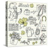 Saint Patrick's Day Doodles - Vintage Style-Alisa Foytik-Stretched Canvas