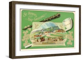 Saint Patrick's Day Greetings Postcard-David Pollack-Framed Giclee Print