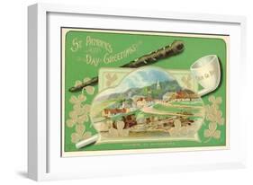 Saint Patrick's Day Greetings Postcard-David Pollack-Framed Giclee Print