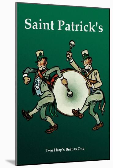 Saint Patrick, Two Harps Beat as One-null-Mounted Art Print