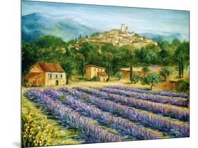 Saint Paul De Vence and Lavender-Marilyn Dunlap-Mounted Art Print