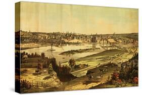 Saint Paul, Minnesota - Panoramic Map-Lantern Press-Stretched Canvas