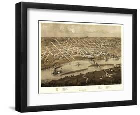 Saint Paul, Minnesota - Panoramic Map-Lantern Press-Framed Art Print