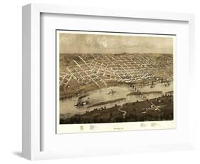 Saint Paul, Minnesota - Panoramic Map-Lantern Press-Framed Art Print