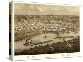 Saint Paul, Minnesota - Panoramic Map-Lantern Press-Stretched Canvas