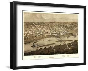 Saint Paul, Minnesota - Panoramic Map-Lantern Press-Framed Art Print