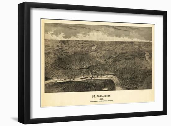 Saint Paul, Minnesota - Panoramic Map-Lantern Press-Framed Art Print