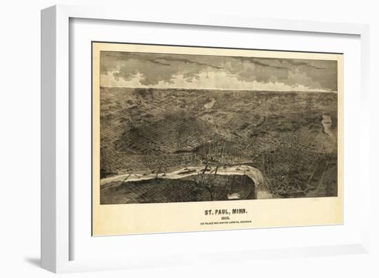 Saint Paul, Minnesota - Panoramic Map-Lantern Press-Framed Art Print