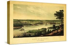 Saint Paul, Minnesota - Panoramic Map-Lantern Press-Stretched Canvas