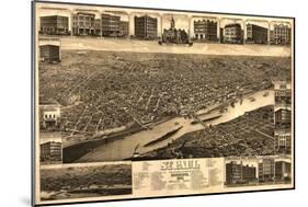 Saint Paul, Minnesota - Panoramic Map-Lantern Press-Mounted Premium Giclee Print