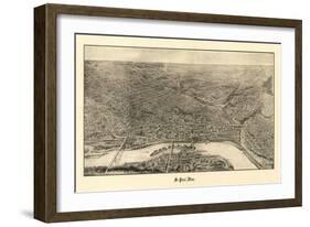 Saint Paul, Minnesota - Panoramic Map-Lantern Press-Framed Art Print