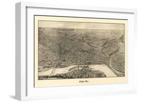 Saint Paul, Minnesota - Panoramic Map-Lantern Press-Framed Art Print