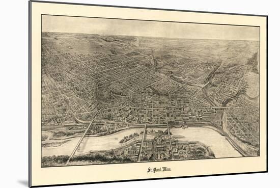 Saint Paul, Minnesota - Panoramic Map-Lantern Press-Mounted Art Print