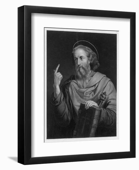 Saint Paul of Tarsus Rabbi Tentmaker Missionary Depicted Preaching-null-Framed Art Print