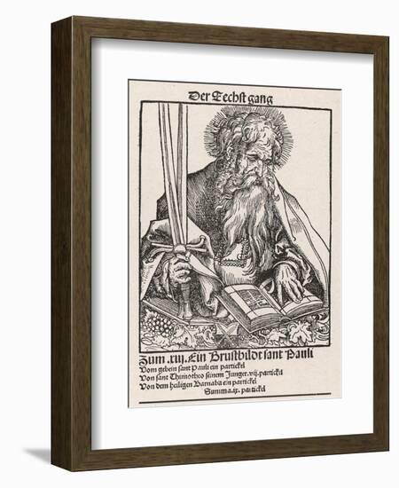 Saint Paul of Tarsus Rabbi Tentmaker Missionary Reading Book Swords in Hand-null-Framed Art Print