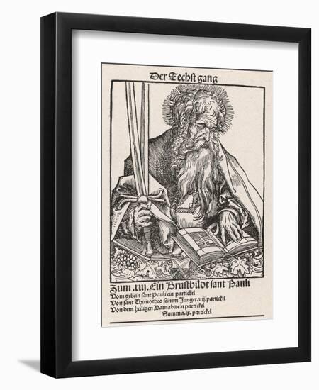 Saint Paul of Tarsus Rabbi Tentmaker Missionary Reading Book Swords in Hand-null-Framed Art Print