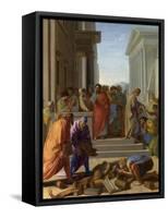 Saint Paul Preaching at Ephesus, 1649 (Oil on Canvas)-Eustache Le Sueur-Framed Stretched Canvas