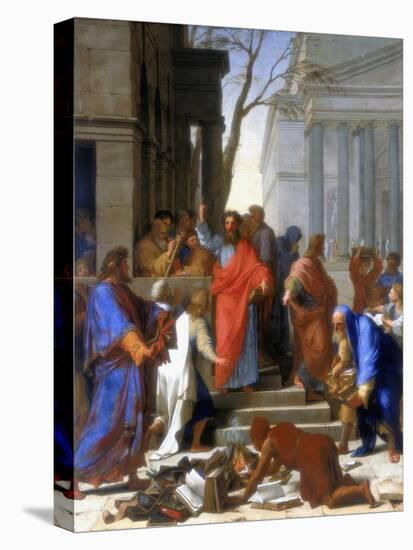 Saint Paul Preaching at Ephesus, 1649-Eustache Le Sueur-Stretched Canvas