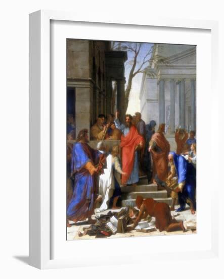 Saint Paul Preaching at Ephesus, 1649-Eustache Le Sueur-Framed Giclee Print