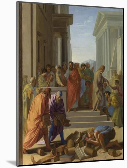 Saint Paul Preaching at Ephesus, 1649-Eustache Le Sueur-Mounted Giclee Print