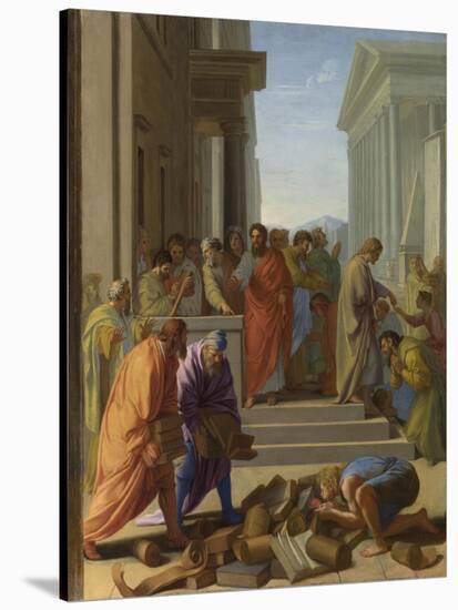 Saint Paul Preaching at Ephesus, 1649-Eustache Le Sueur-Stretched Canvas