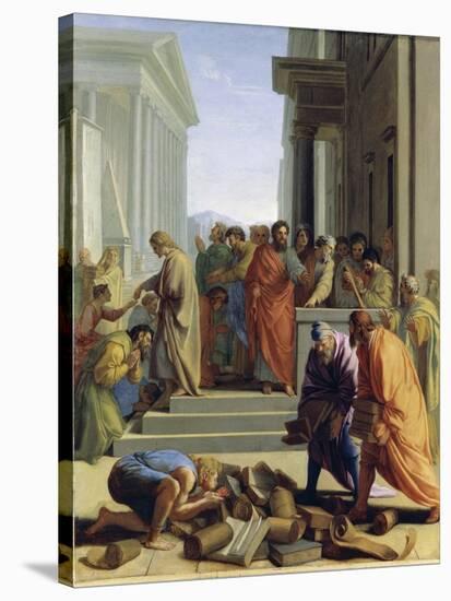 Saint Paul Preaching in Ephesus-Eustache Le Sueur-Stretched Canvas