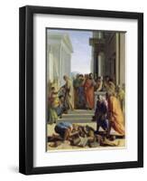 Saint Paul Preaching in Ephesus-Eustache Le Sueur-Framed Giclee Print