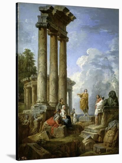 Saint Paul Prophesying Amongst the Ruins, ca. 1735-Giovanni Paolo Panini-Stretched Canvas