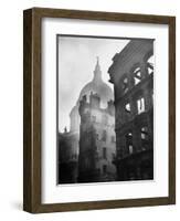 Saint Paul's Cathedral Admist Ruins-null-Framed Photographic Print