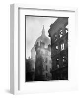 Saint Paul's Cathedral Admist Ruins-null-Framed Photographic Print