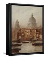 Saint Paul's from Bankside-Frederick E.J. Goff-Framed Stretched Canvas