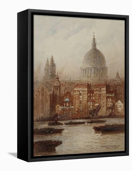 Saint Paul's from Bankside-Frederick E.J. Goff-Framed Stretched Canvas