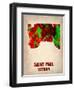 Saint Paul Watercolor Map-NaxArt-Framed Art Print