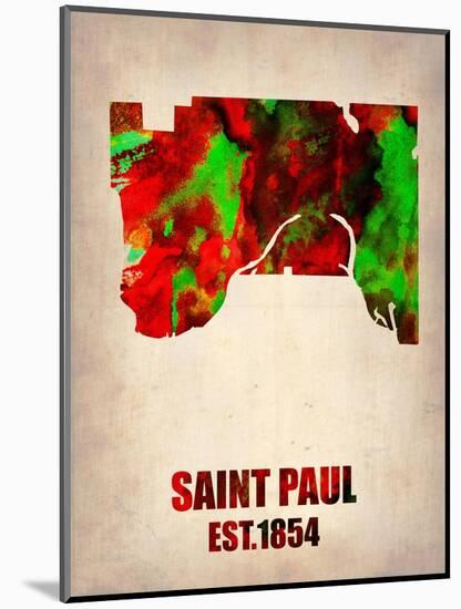 Saint Paul Watercolor Map-NaxArt-Mounted Art Print