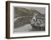 Saint Peter Alerted by Saint John to the Presence of the Lord Casts Himself into the Water-James Tissot-Framed Giclee Print