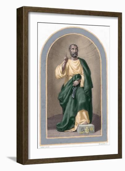 Saint Peter (C. 1 B.C.-67 A.C). Apostle of Jesus Christ and First Pope of the Catholic Church. Colo-Tarker-Framed Giclee Print