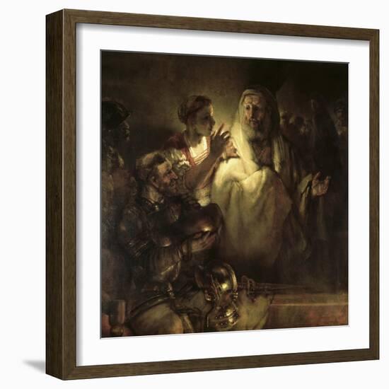 Saint Peter Denying Christ-Rembrandt van Rijn-Framed Giclee Print