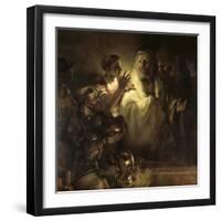 Saint Peter Denying Christ-Rembrandt van Rijn-Framed Giclee Print