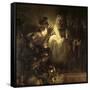 Saint Peter Denying Christ-Rembrandt van Rijn-Framed Stretched Canvas