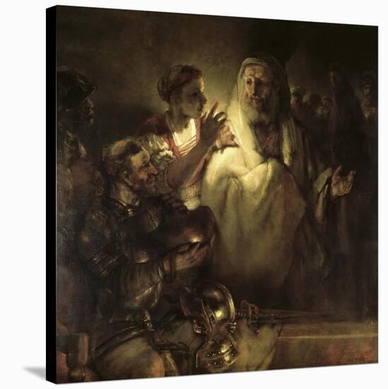 Saint Peter Denying Christ-Rembrandt van Rijn-Stretched Canvas