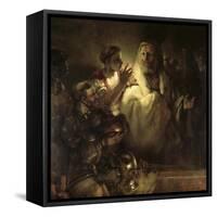 Saint Peter Denying Christ-Rembrandt van Rijn-Framed Stretched Canvas