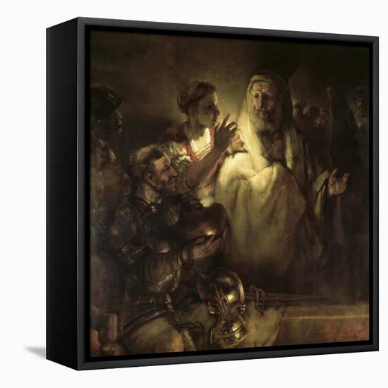 Saint Peter Denying Christ-Rembrandt van Rijn-Framed Stretched Canvas