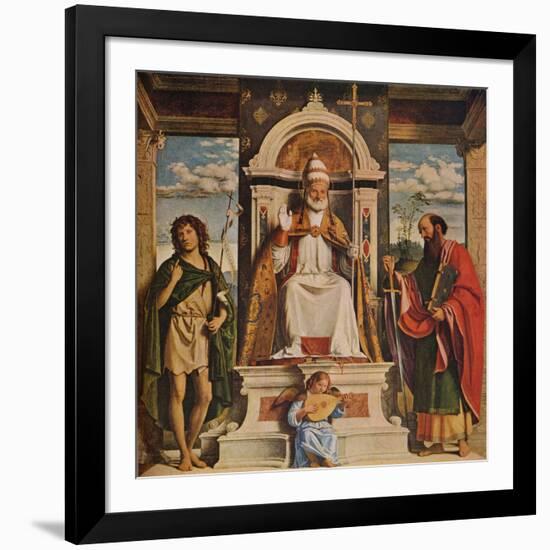 Saint Peter enthroned with Saints, John the Baptist and Saint Paul', c1516-Giovanni Battista Cima da Conegliano-Framed Giclee Print